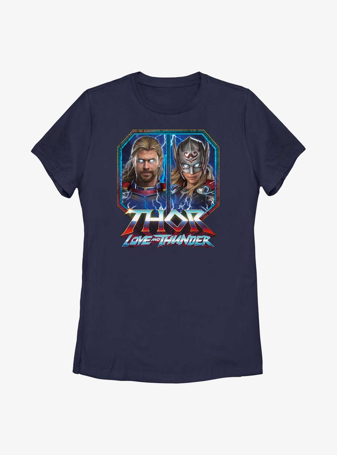 Marvel Thor: Love And Thunder Portraits Boxup Womens T-Shirt, NAVY, hi-res