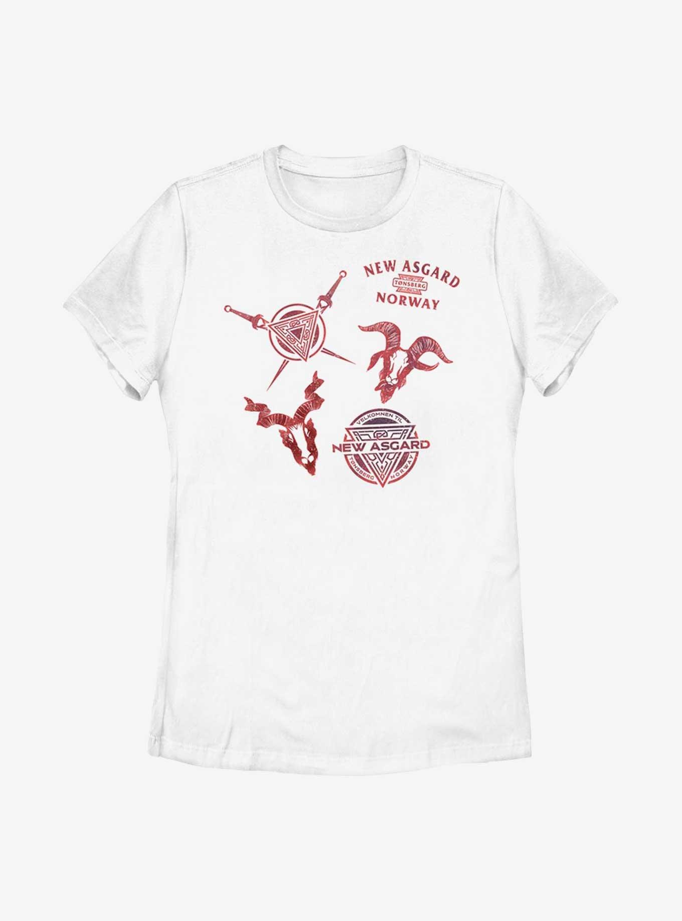 Marvel Thor: Love And Thunder New Asgard Textbook Icons Womens T-Shirt, , hi-res
