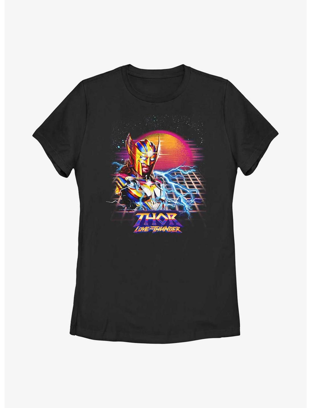 Marvel Thor: Love And Thunder Synthwave Sunset Womens T-Shirt, BLACK, hi-res