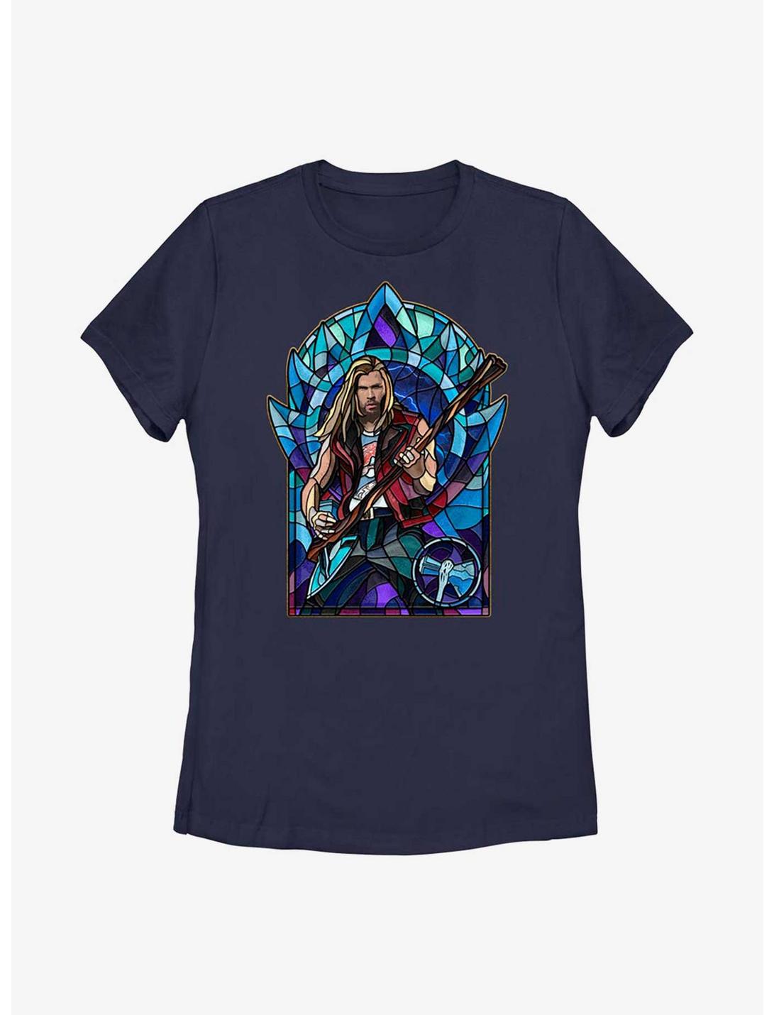 Marvel Thor: Love And Thunder Stained Glass Womens T-Shirt, NAVY, hi-res