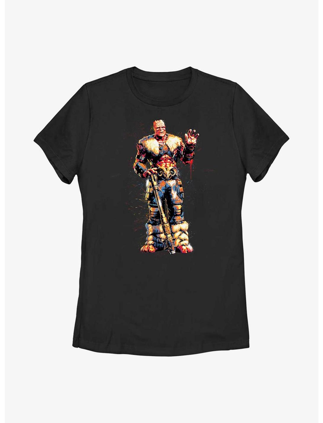 Marvel Thor: Love And Thunder Splatter Paint Korg Womens T-Shirt, BLACK, hi-res