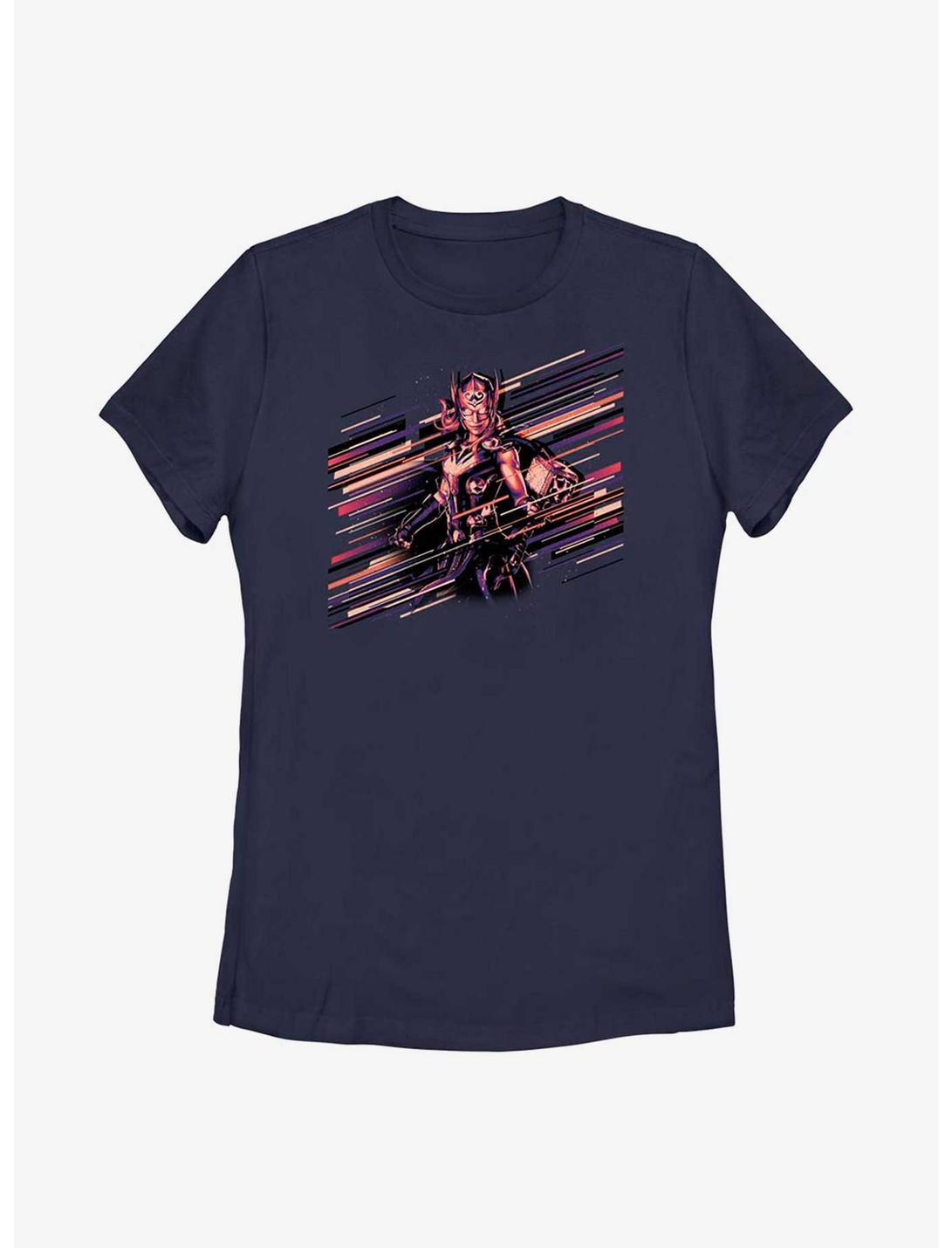 Marvel Thor: Love And Thunder Stripes Mighty Thor Womens T-Shirt, NAVY, hi-res