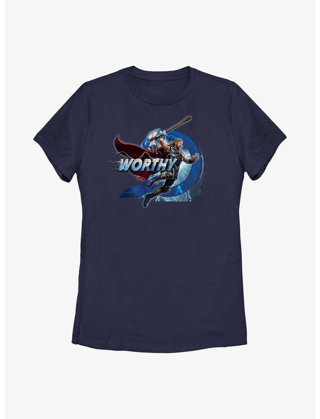 Marvel Thor: Love And Thunder Worthy Jump Womens T-Shirt, NAVY, hi-res