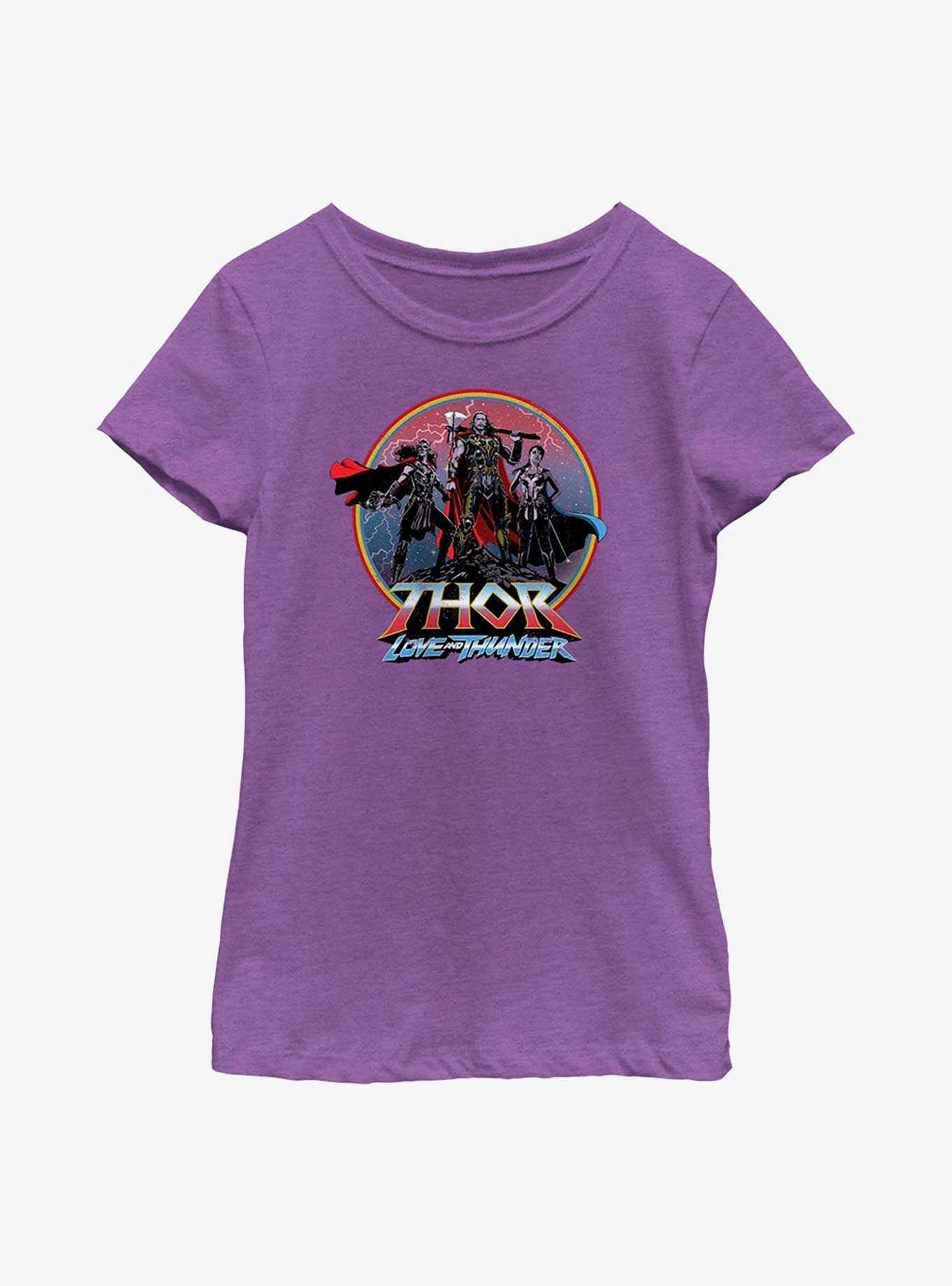 Marvel Thor: Love And Thunder Asgardians Circle Badge Youth Girls T-Shirt, , hi-res