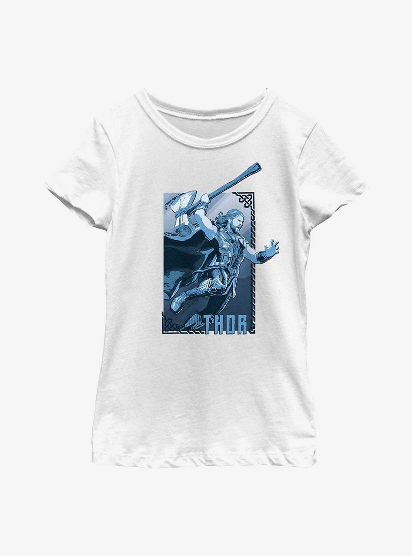 Marvel Thor: Love And Thunder Axe Leap Hero Youth Girls T-Shirt, WHITE, hi-res
