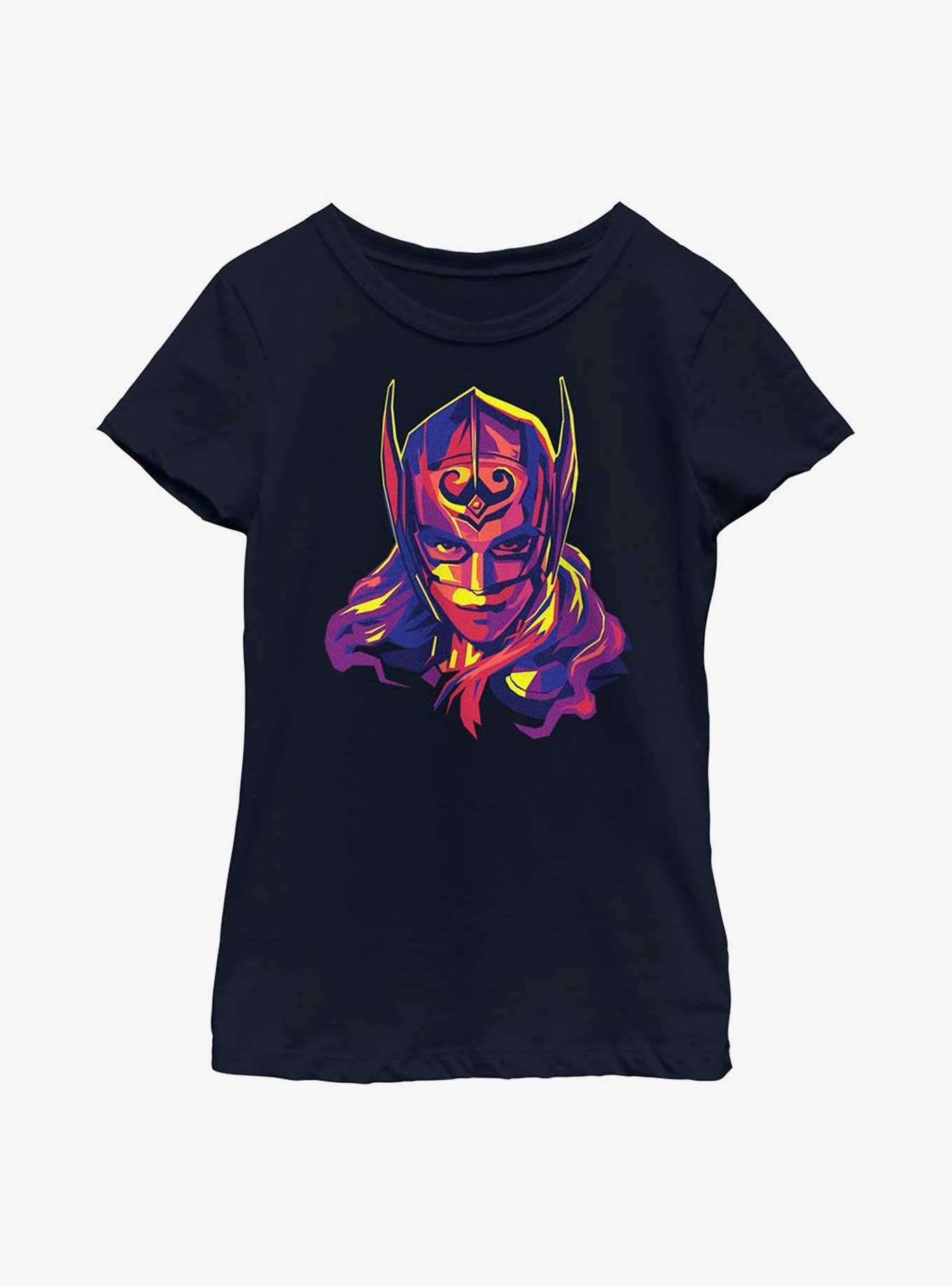 Marvel Thor: Love And Thunder Mighty Thor Youth Girls T-Shirt, NAVY, hi-res view 1