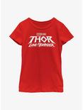 Marvel Thor: Love And Thunder Black Logo Youth Girls T-Shirt, RED, hi-res