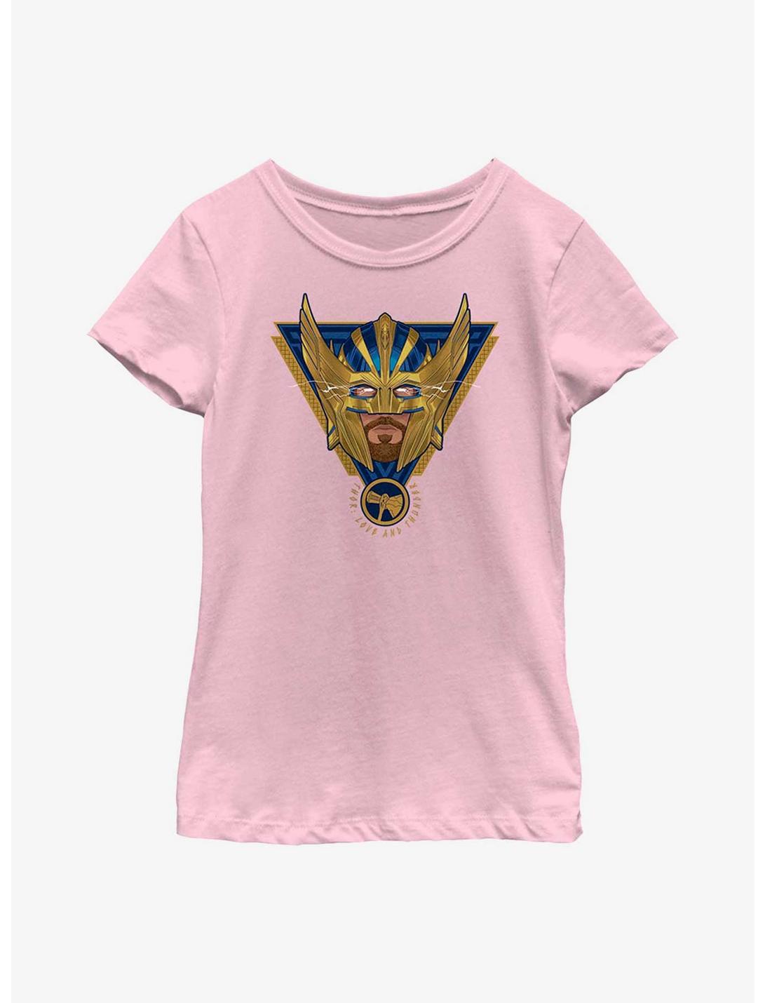 Marvel Thor: Love And Thunder Electric Triangle Badge Youth Girls T-Shirt, PINK, hi-res