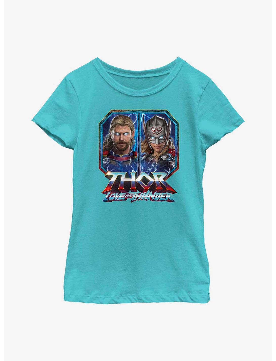 Marvel Thor: Love And Thunder Portraits Boxup Youth Girls T-Shirt, TAHI BLUE, hi-res