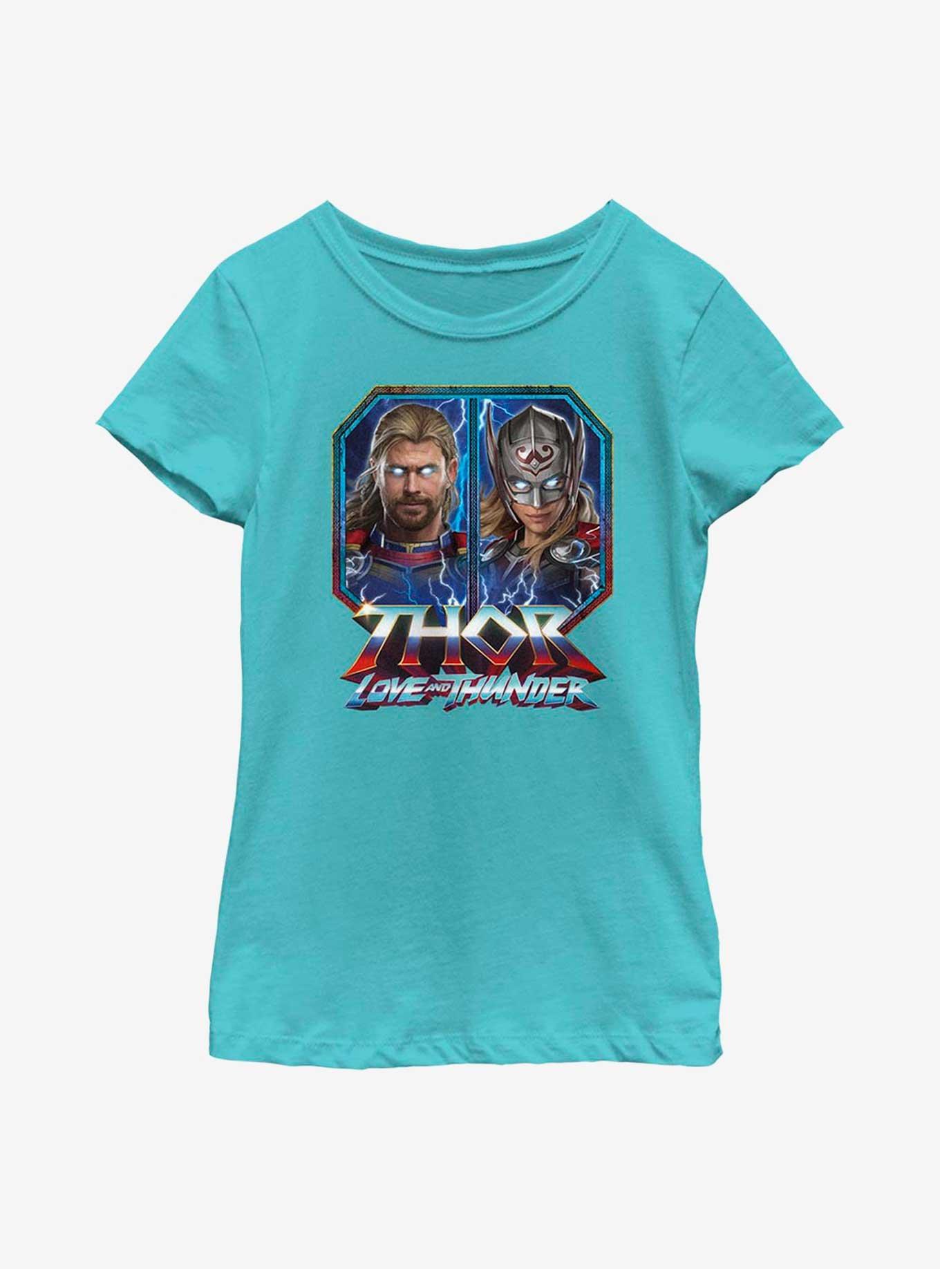 Marvel Thor: Love And Thunder Portraits Boxup Youth Girls T-Shirt, TAHI BLUE, hi-res