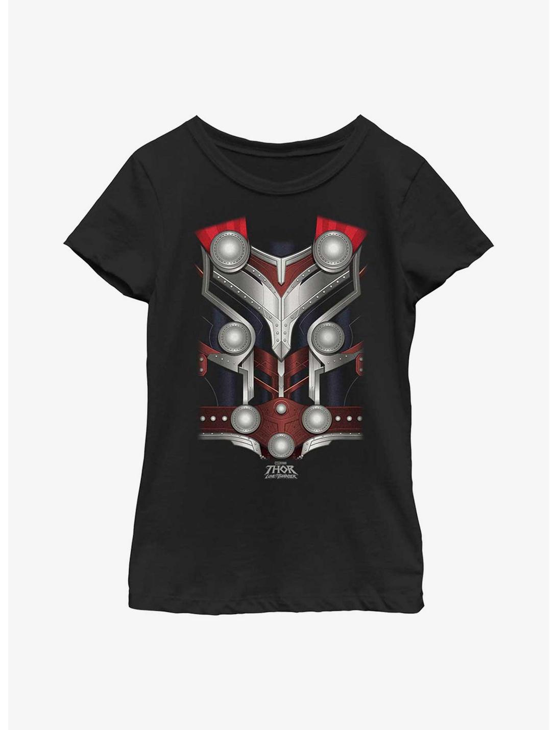 Marvel Thor: Love And Thunder Mighty Thor Costume Youth Girls T-Shirt, BLACK, hi-res