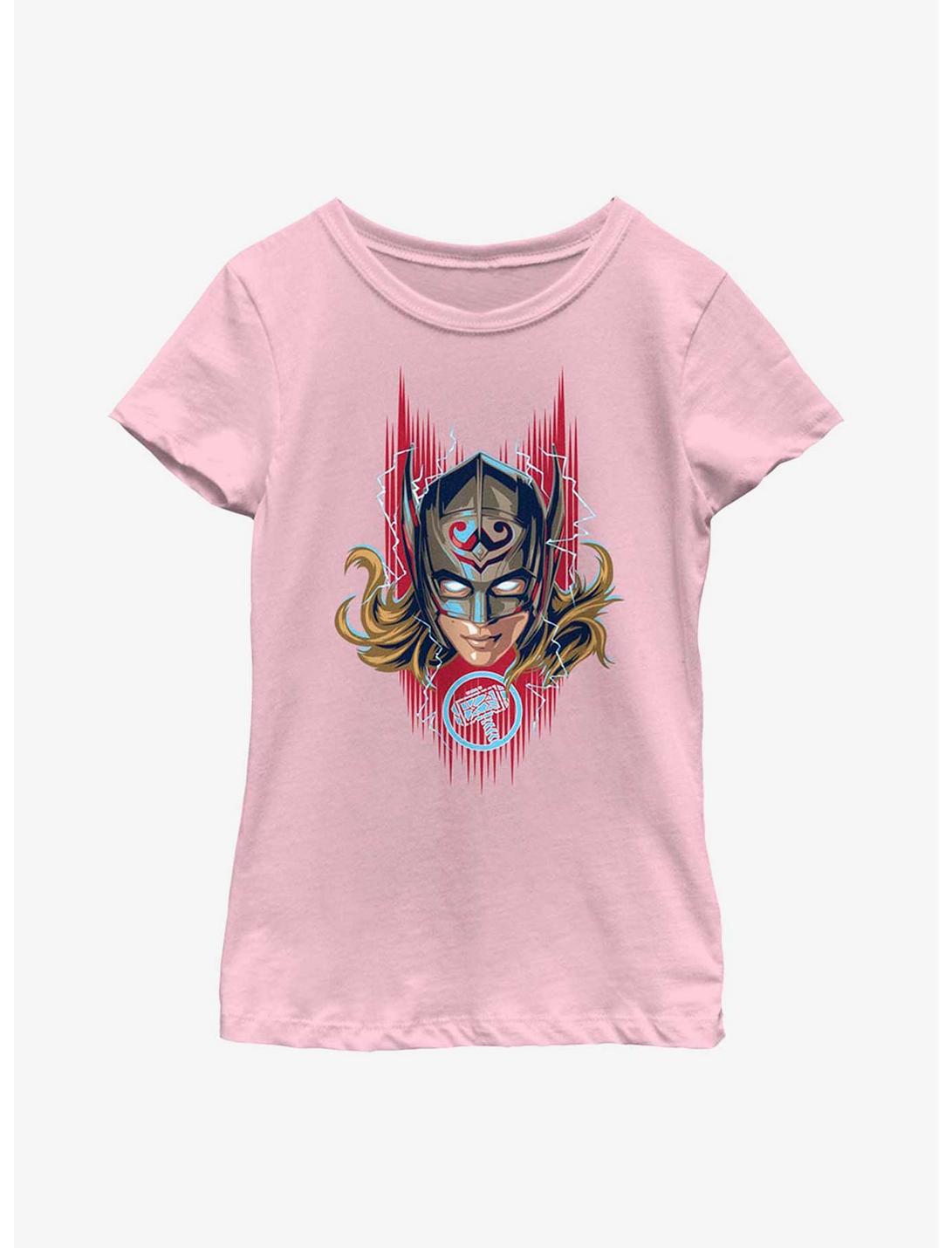 Marvel Thor: Love And Thunder Mighty Thor Helmet Youth Girls T-Shirt, PINK, hi-res