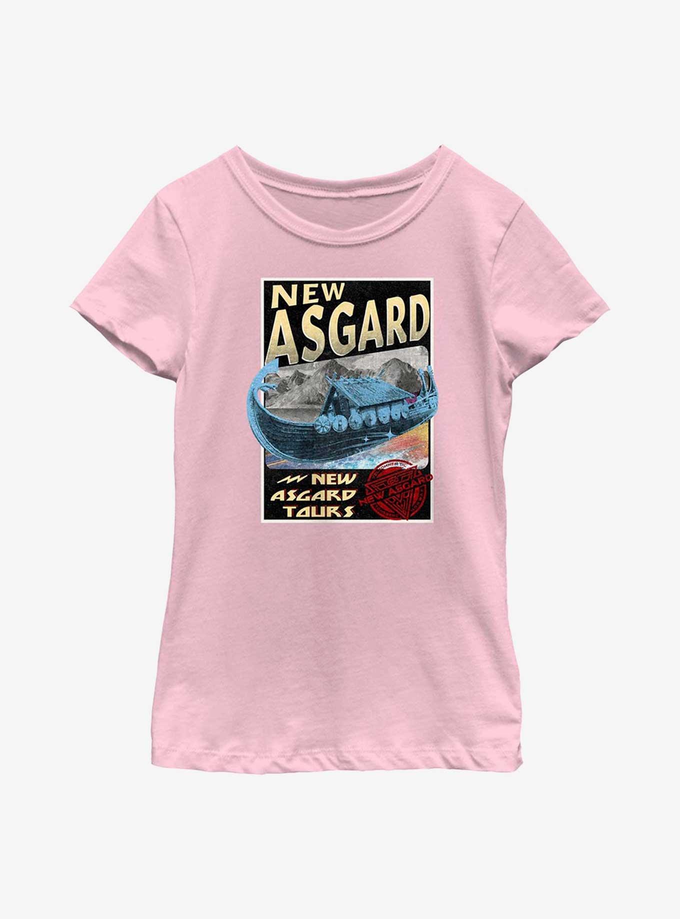 Marvel Thor: Love And Thunder New Asgard Destination Youth Girls T-Shirt, PINK, hi-res