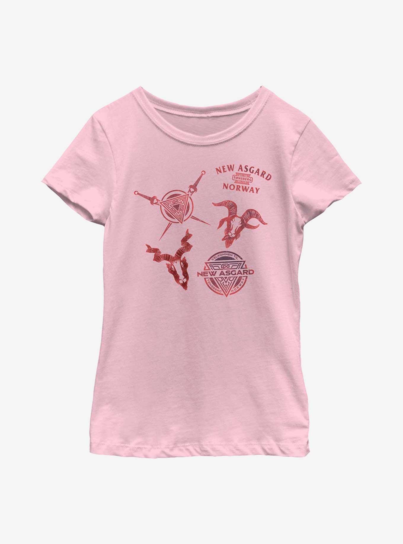 Marvel Thor: Love And Thunder New Asgard Textbook Icons Youth Girls T-Shirt, , hi-res