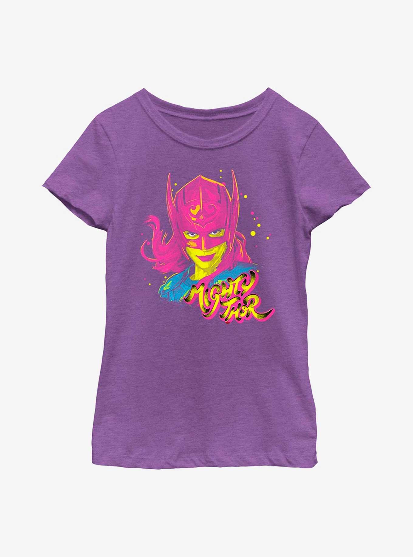 Marvel Thor: Love And Thunder Pop Art Thor Youth Girls T-Shirt, PURPLE BERRY, hi-res