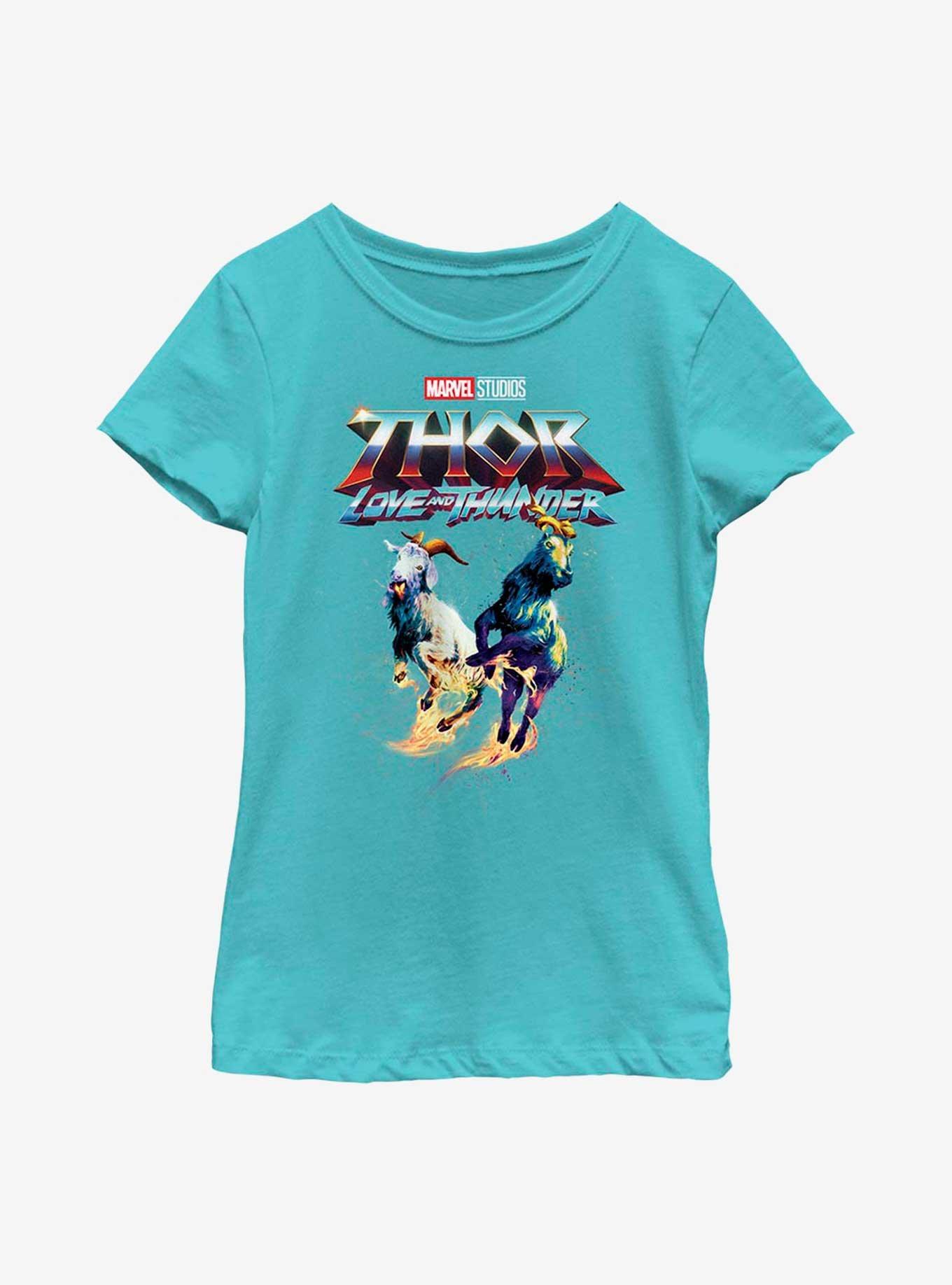 Marvel Thor: Love And Thunder Rainbow Goats Youth Girls T-Shirt, TAHI BLUE, hi-res