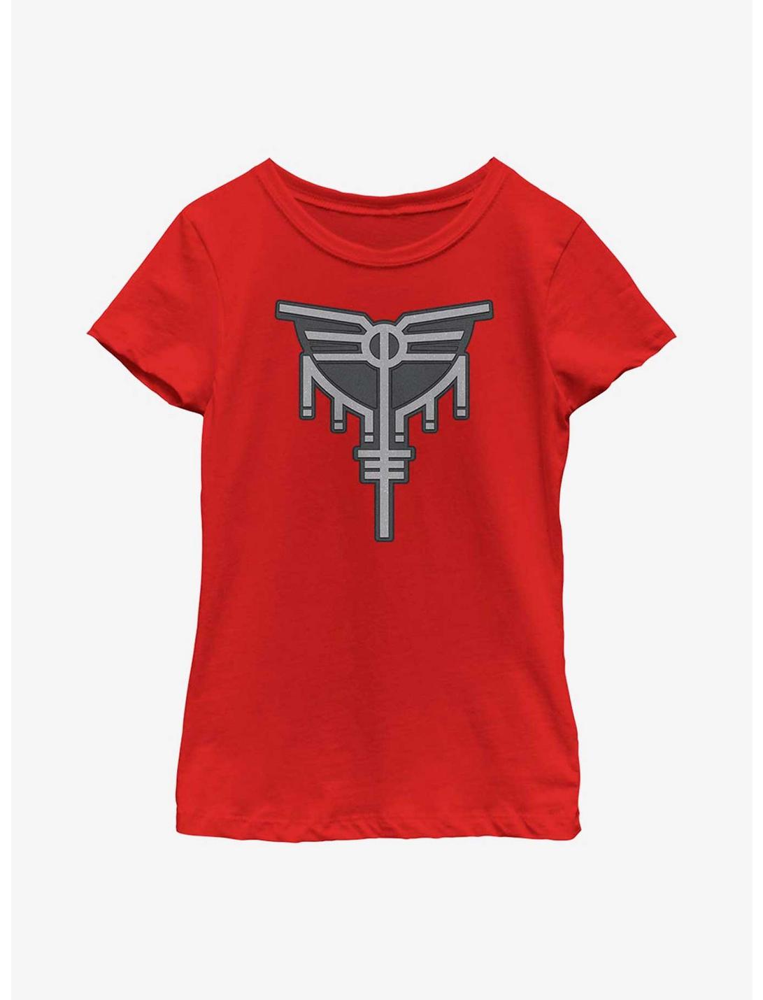 Marvel Thor: Love And Thunder Valkyrie Symbol Youth Girls T-Shirt, RED, hi-res