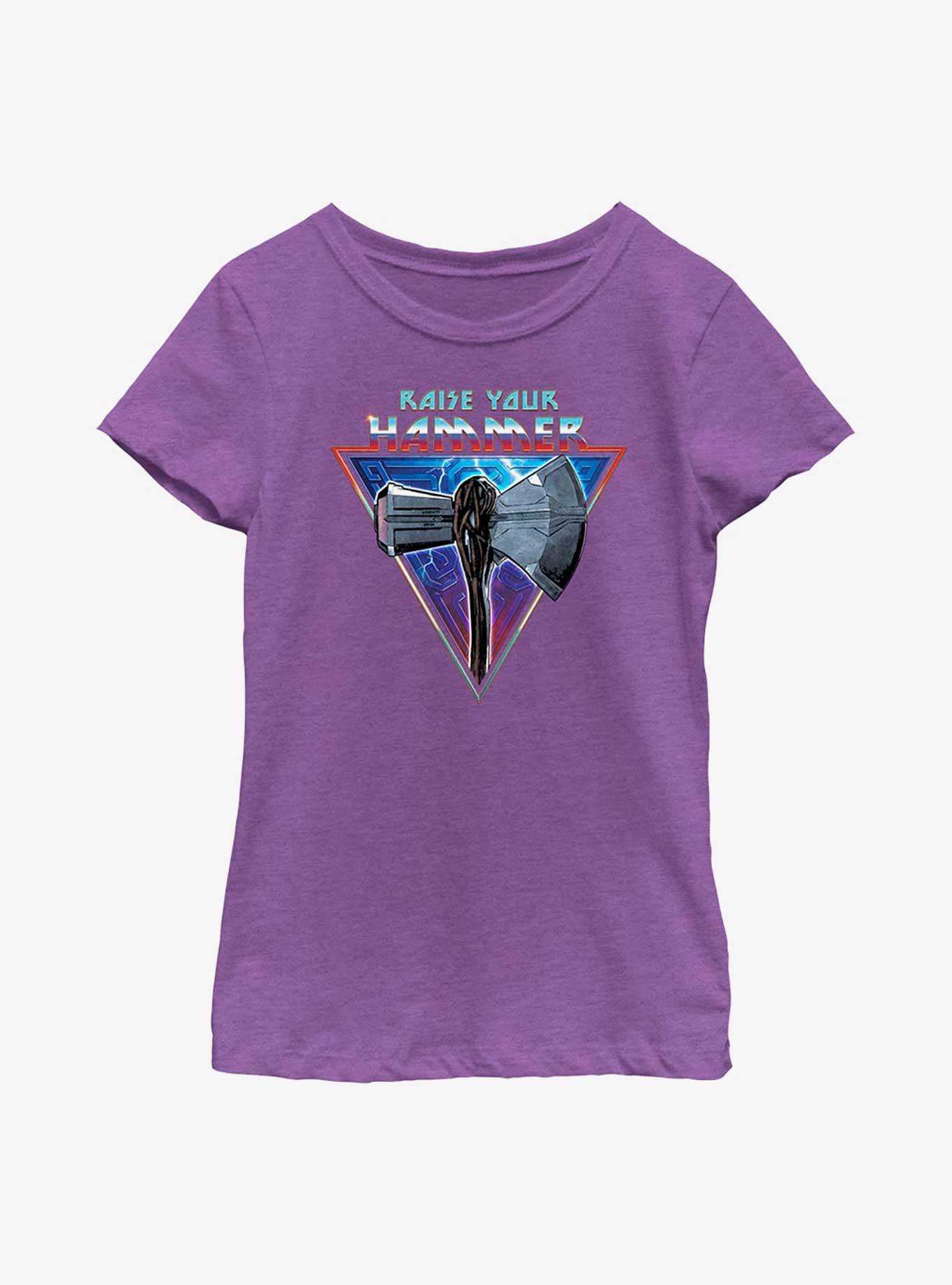 Marvel Thor: Love And Thunder Raise Your Hammer Youth Girls T-Shirt, PURPLE BERRY, hi-res