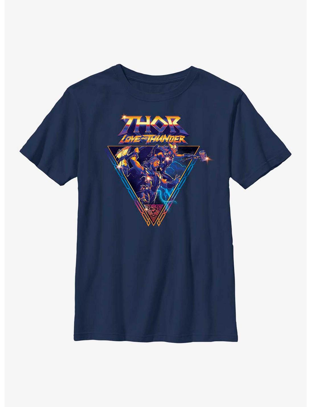Marvel Thor: Love And Thunder Badge Youth T-Shirt, NAVY, hi-res