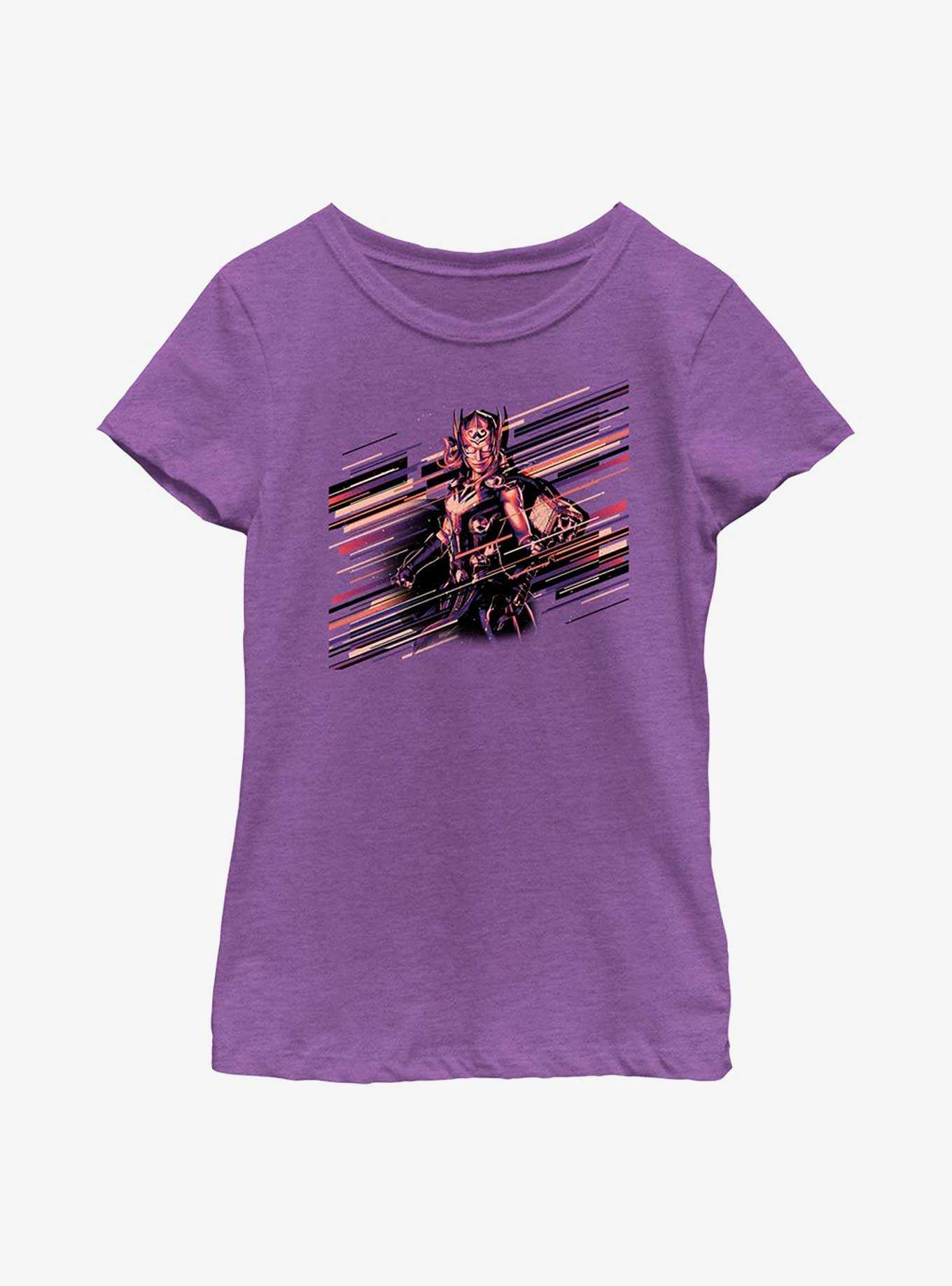Marvel Thor: Love And Thunder Stripes Mighty Thor Youth Girls T-Shirt, , hi-res