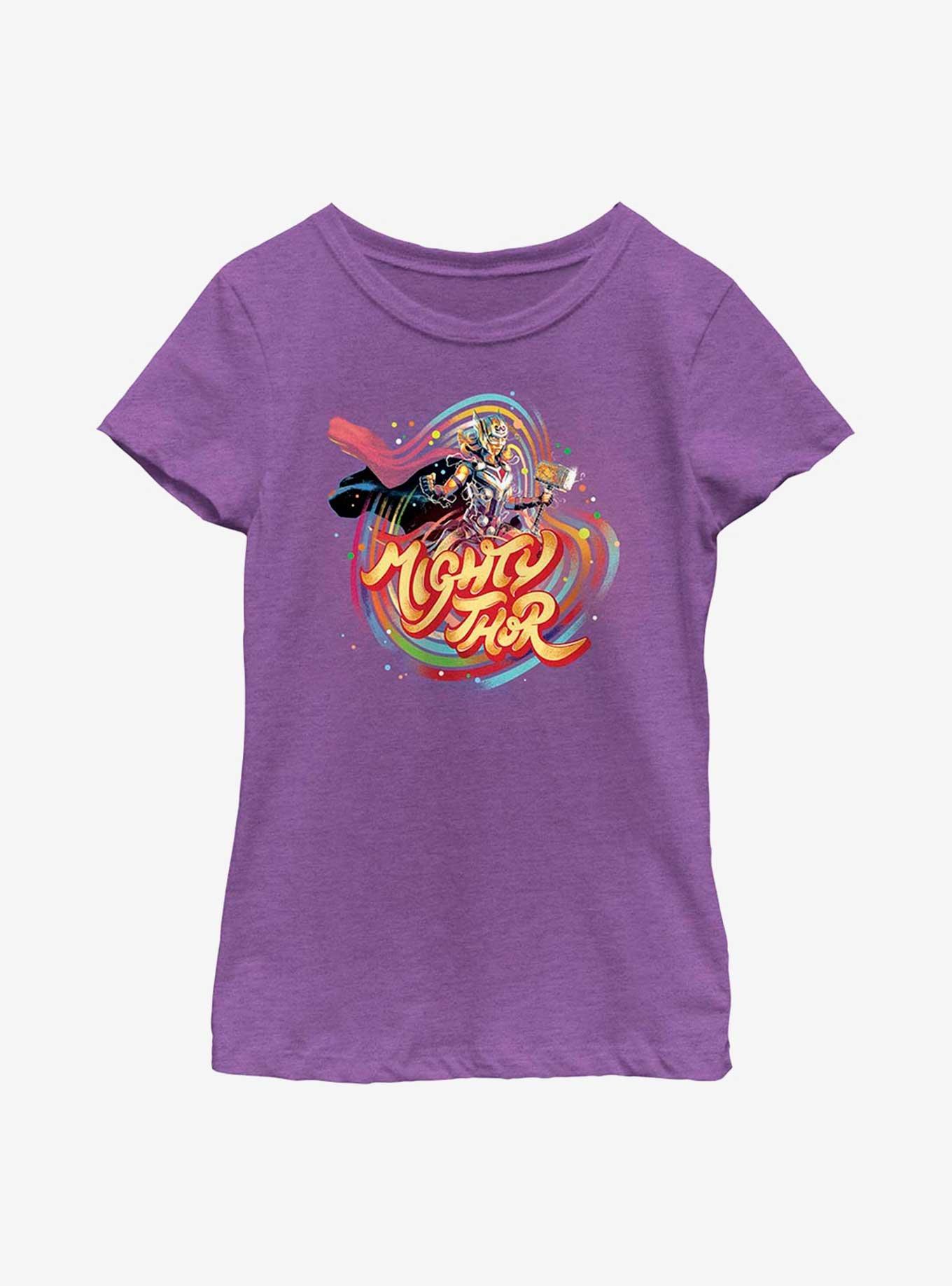 Marvel Thor: Love And Thunder Mighty Thor Youth Girls T-Shirt, PURPLE BERRY, hi-res