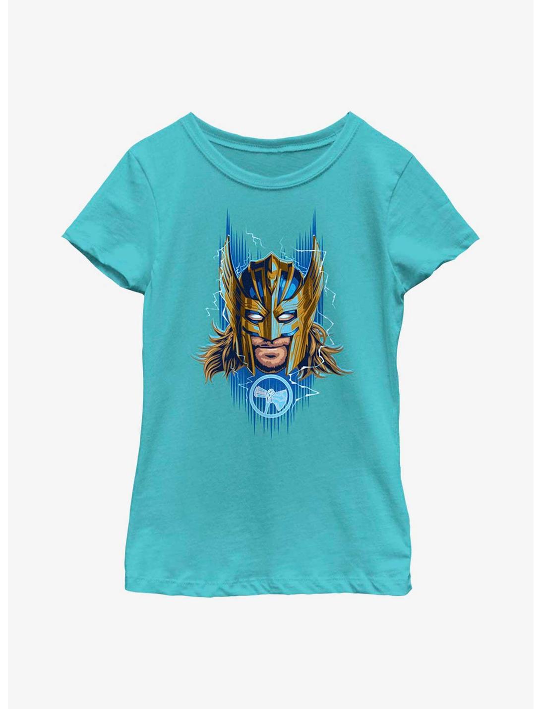 Marvel Thor: Love And Thunder Thor Helmet Youth Girls T-Shirt, TAHI BLUE, hi-res