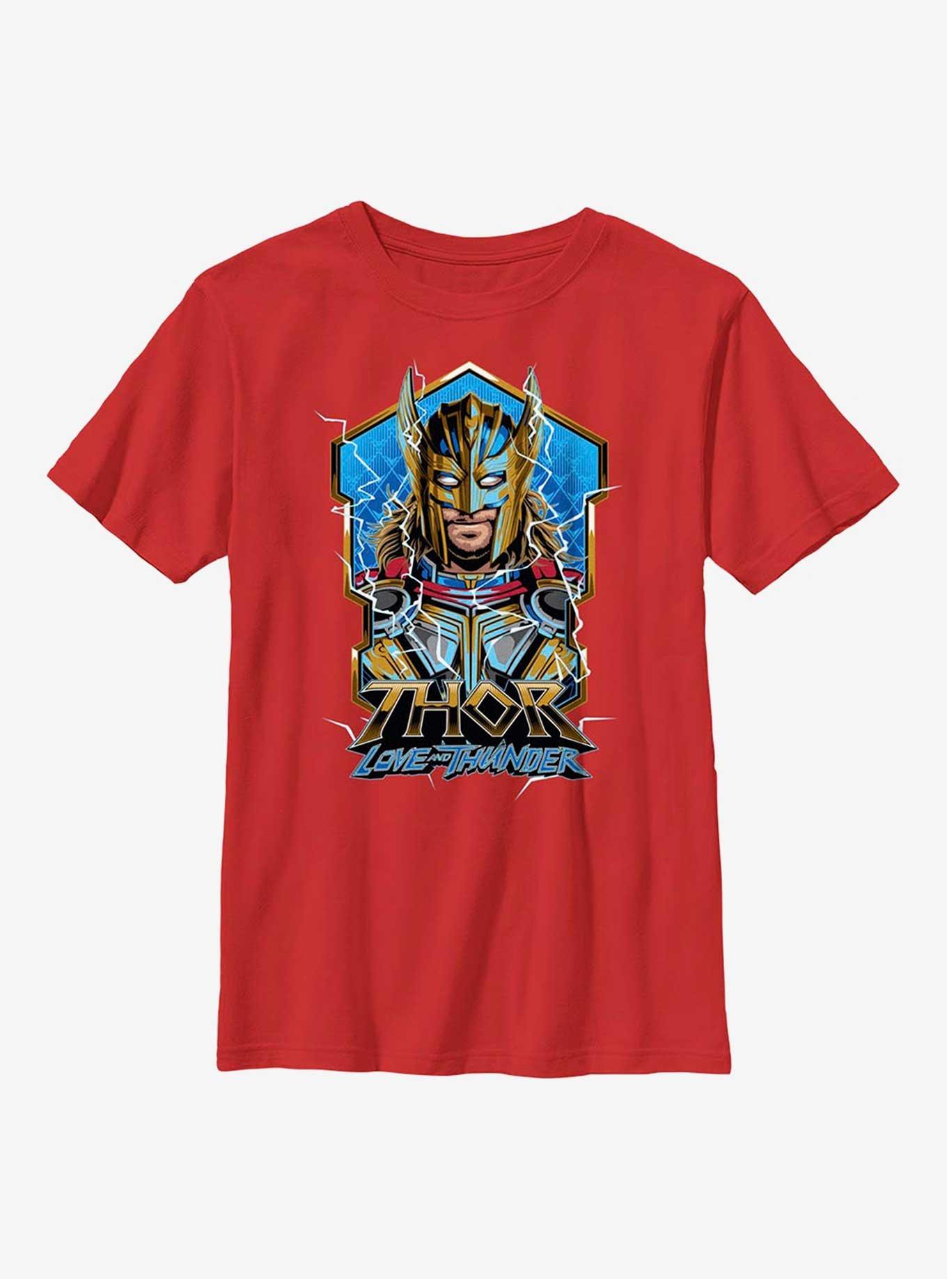 Marvel Thor: Love And Thunder Badge Of Thor Youth T-Shirt, RED, hi-res