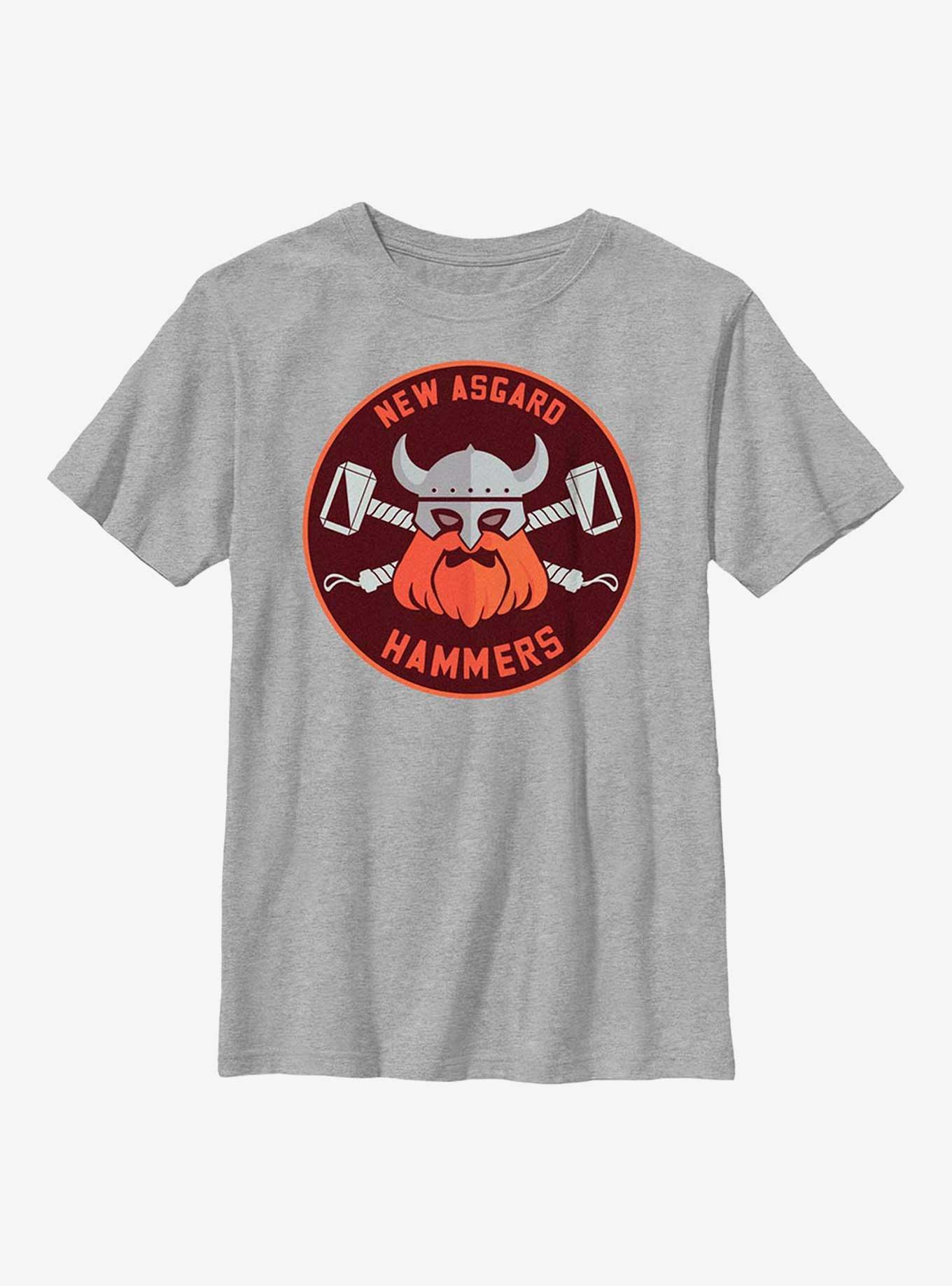 Marvel Thor: Love And Thunder Hammers Badge Youth T-Shirt, ATH HTR, hi-res