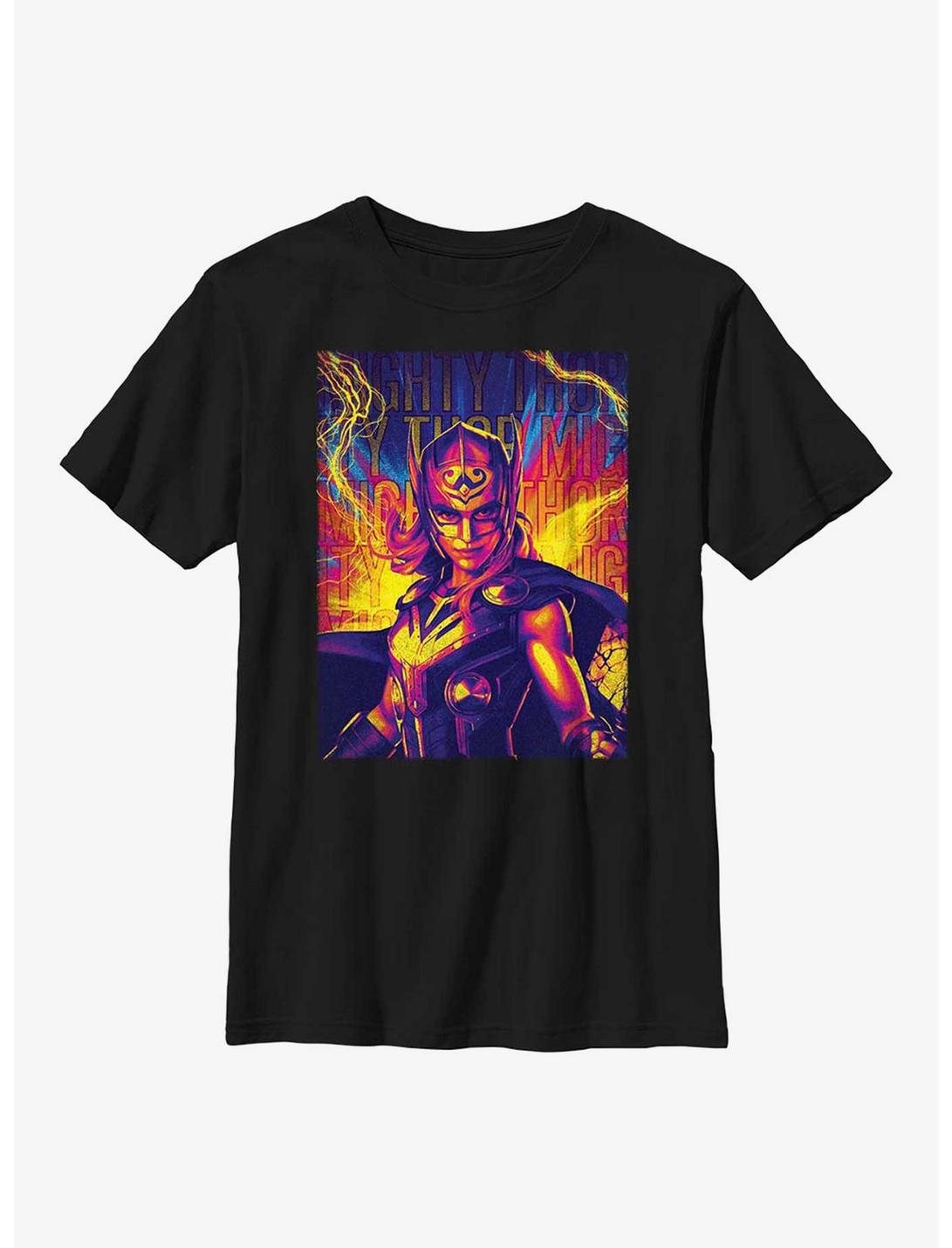 Marvel Thor: Love And Thunder Mighty Hero Lightning Youth T-Shirt, BLACK, hi-res