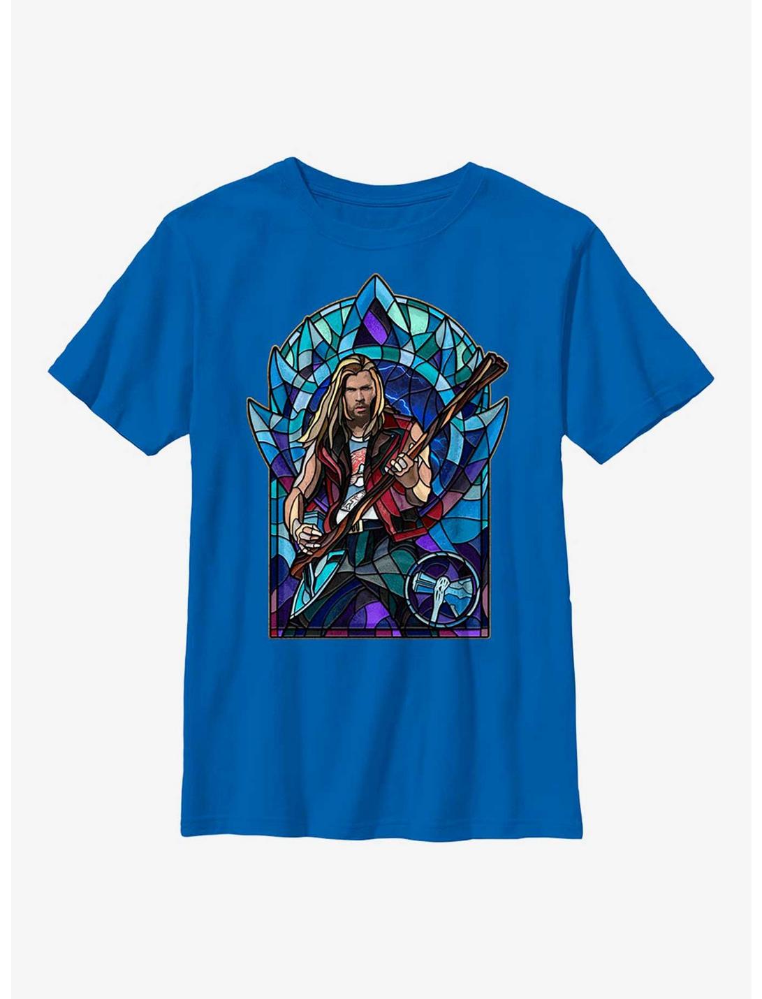 Marvel Thor: Love And Thunder Stained Glass Youth T-Shirt, ROYAL, hi-res