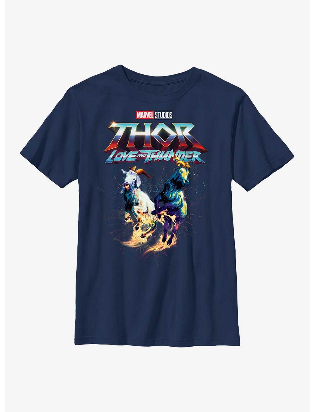 Marvel Thor: Love And Thunder Rainbow Goats Youth T-Shirt, NAVY, hi-res