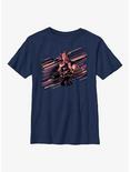Marvel Thor: Love And Thunder Stripes Mighty Thor Youth T-Shirt, NAVY, hi-res