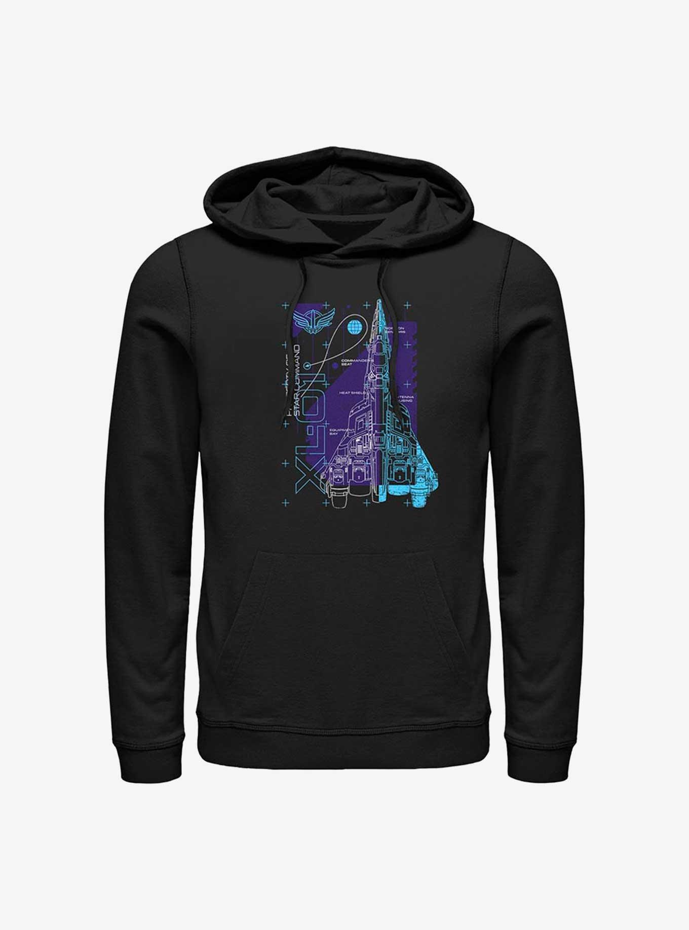 Disney Pixar Lightyear Ship Schematic Hoodie, BLACK, hi-res
