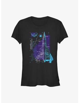 Disney Pixar Lightyear Ship Schematic Girls T-Shirt, BLACK, hi-res