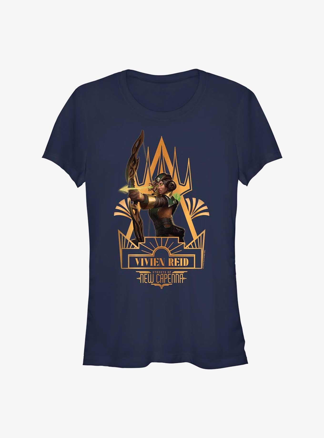Magic The Gathering Vivien Reid Deco Girls T-Shirt, NAVY, hi-res