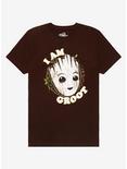 Marvel Guardians of the Galaxy Groot Portrait T-Shirt - BoxLunch Exclusive , BROWN, hi-res