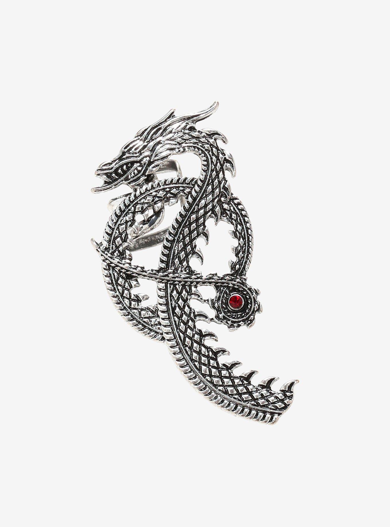 House Of The Dragon Silver Dragon Ear Cuff, , hi-res