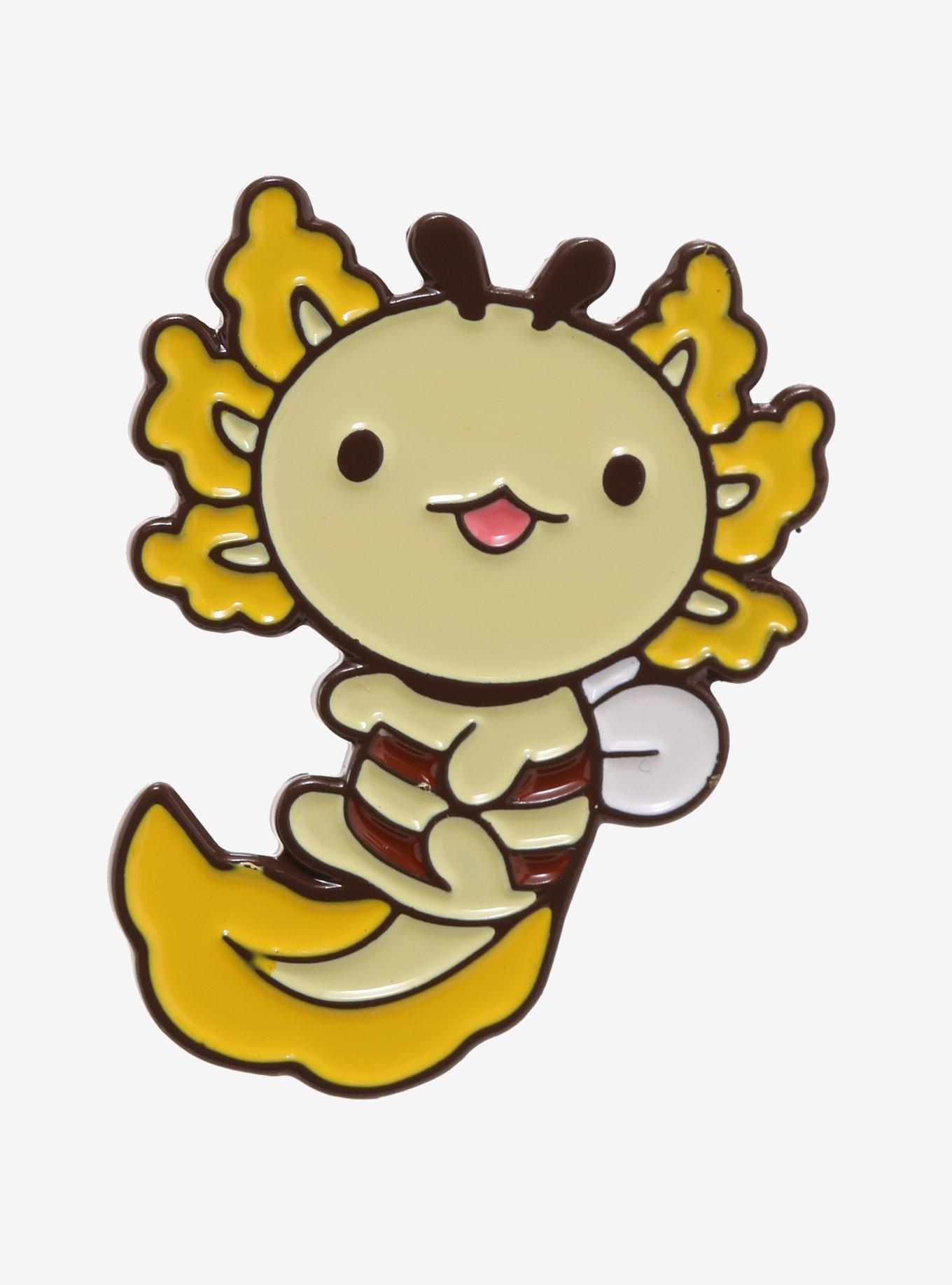 Honey Bee Axolotl Enamel Pin, , hi-res