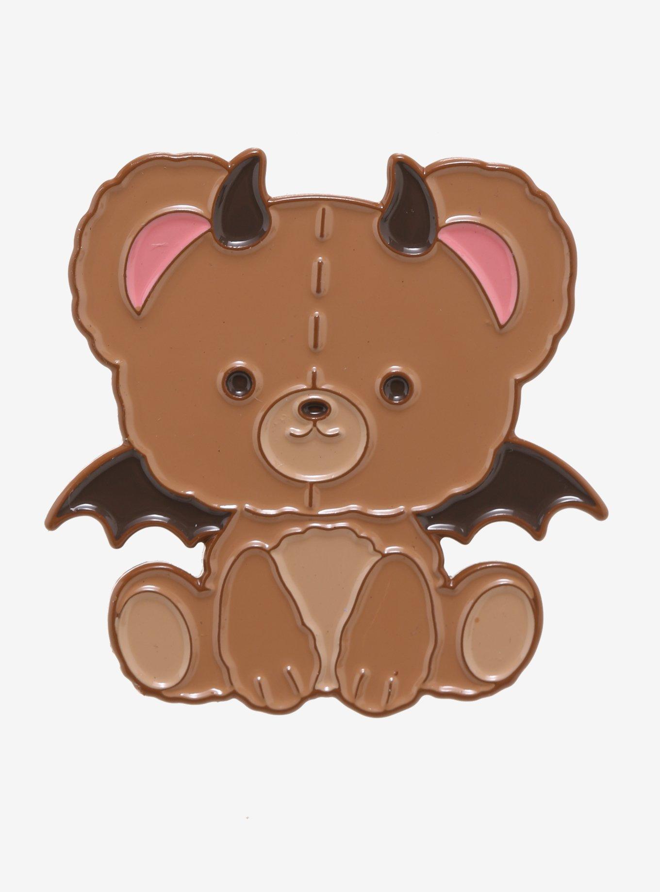 Devil Teddy Bear Enamel Pin, , hi-res