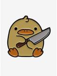 Sitting Duck With Knife Enamel Pin, , hi-res