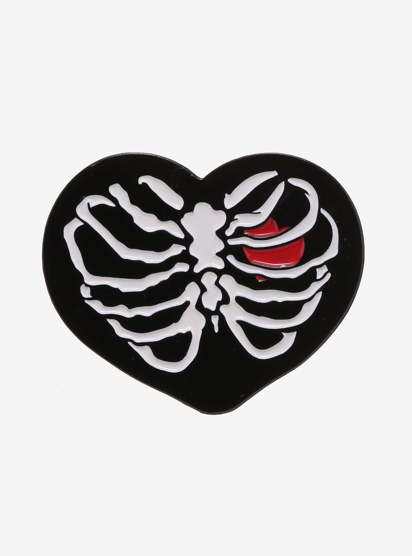 Heart Rib Cage Enamel Pin | Hot Topic