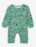 Disney Walt Disney World 50th Anniversary Mickey & Friends Holiday Infant One-Piece - BoxLunch Exclusive, SAGE, hi-res