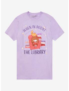 Harry Potter Chibi Hermione & Crookshanks Library Women’s T-Shirt - BoxLunch Exclusive , , hi-res