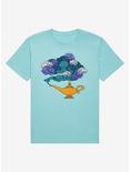 Disney Aladdin Floral Lamp Embroidered T-Shirt - BoxLunch Exclusive , TEAL, hi-res