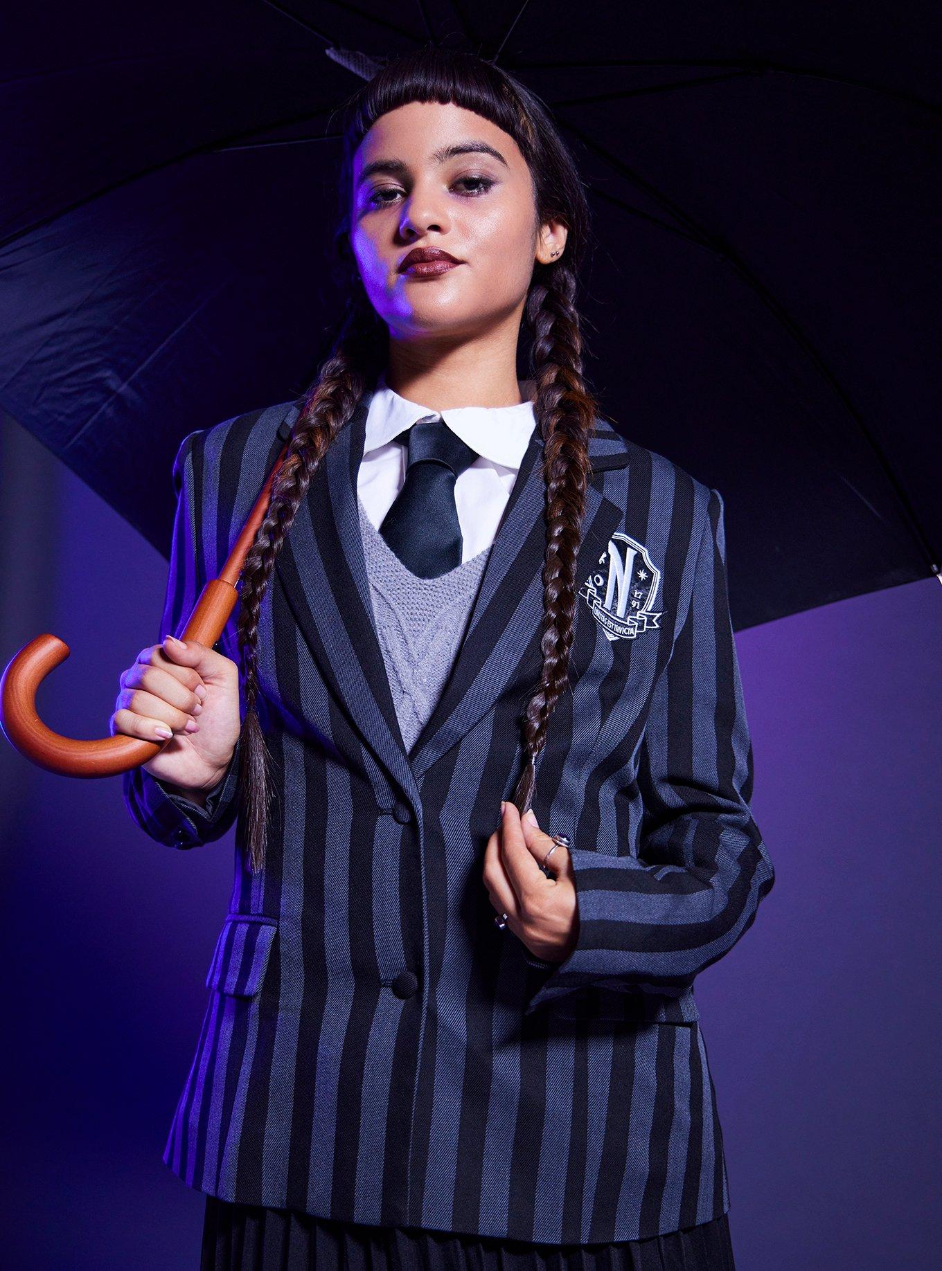 Wednesday Nevermore Cosplay Blazer, BLACK STRIPE, hi-res