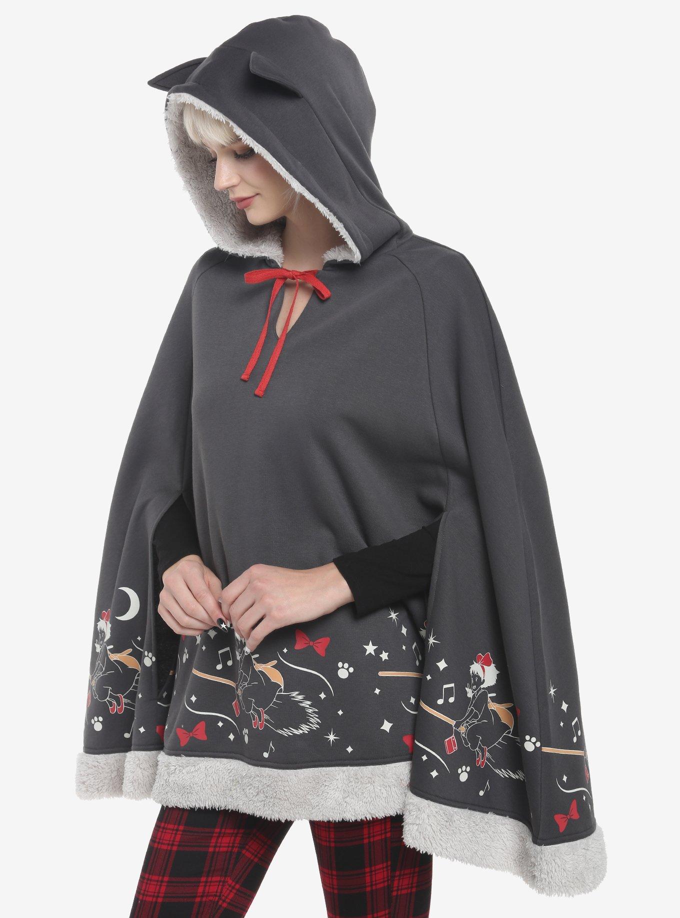 Her Universe Studio Ghibli Kiki's Delivery Service Fuzzy Trim Poncho, MULTI, hi-res