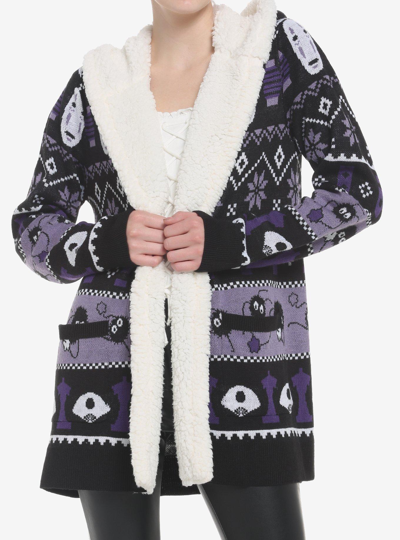 Her Universe Studio Ghibli Spirited Away Fair Isle Sherpa Open Cardigan, MULTI, hi-res