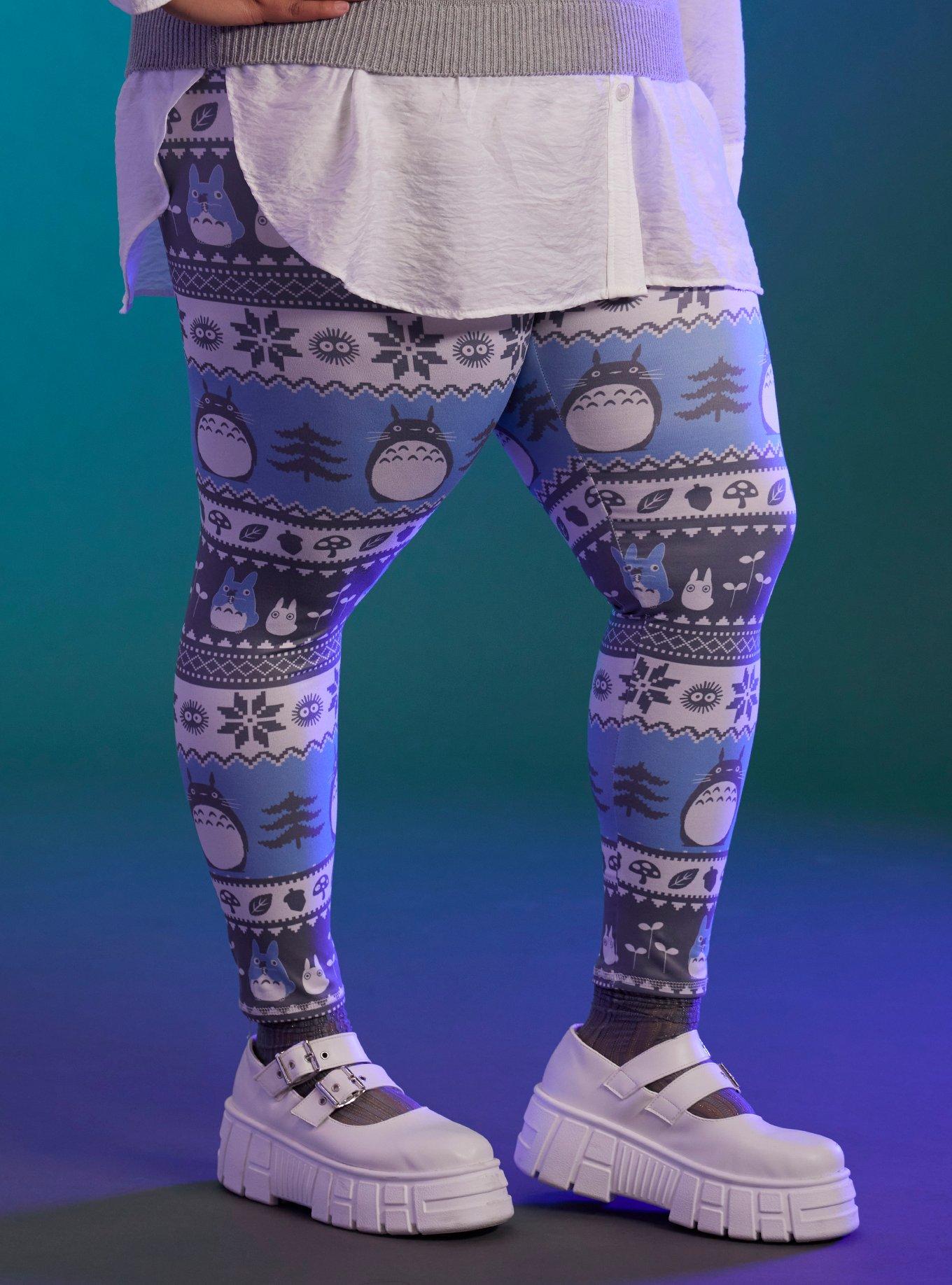 Her Universe Studio Ghibli My Neighbor Totoro Holiday Fair Isle Leggings Plus Size, MULTI, hi-res