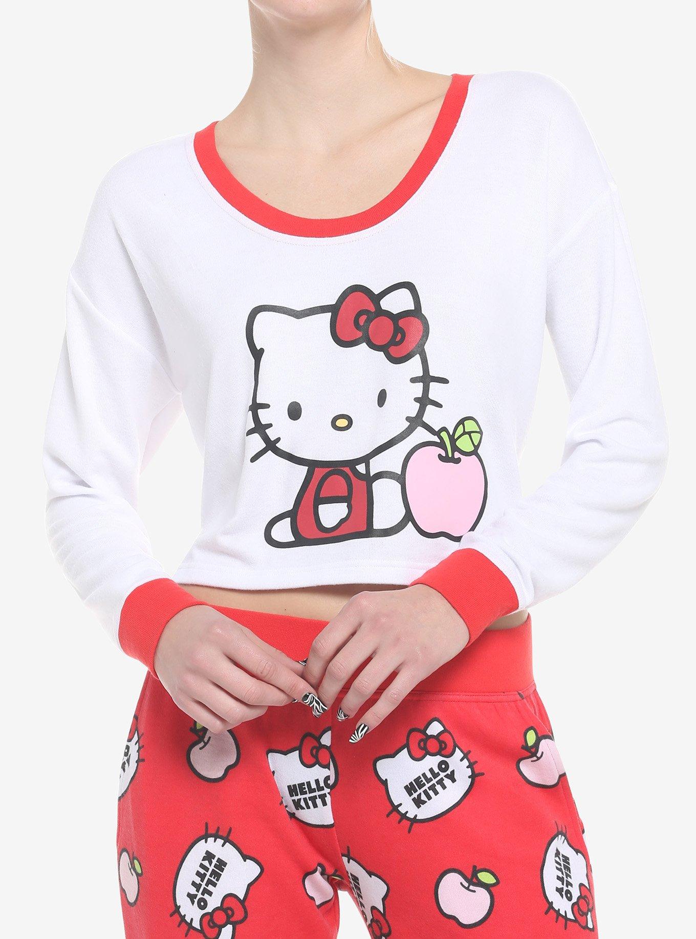 Hello Kitty Apple Skimmer Long Sleeve Pajama Top Her Universe