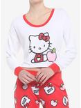 Hello Kitty Apple Skimmer Long-Sleeve Pajama Top, PINK, hi-res
